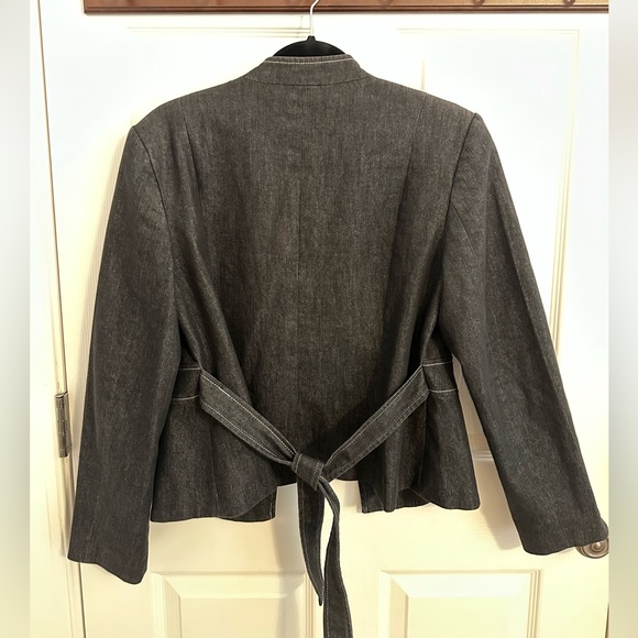 Denim Blazer with Tie Detail - Picture 5 of 8